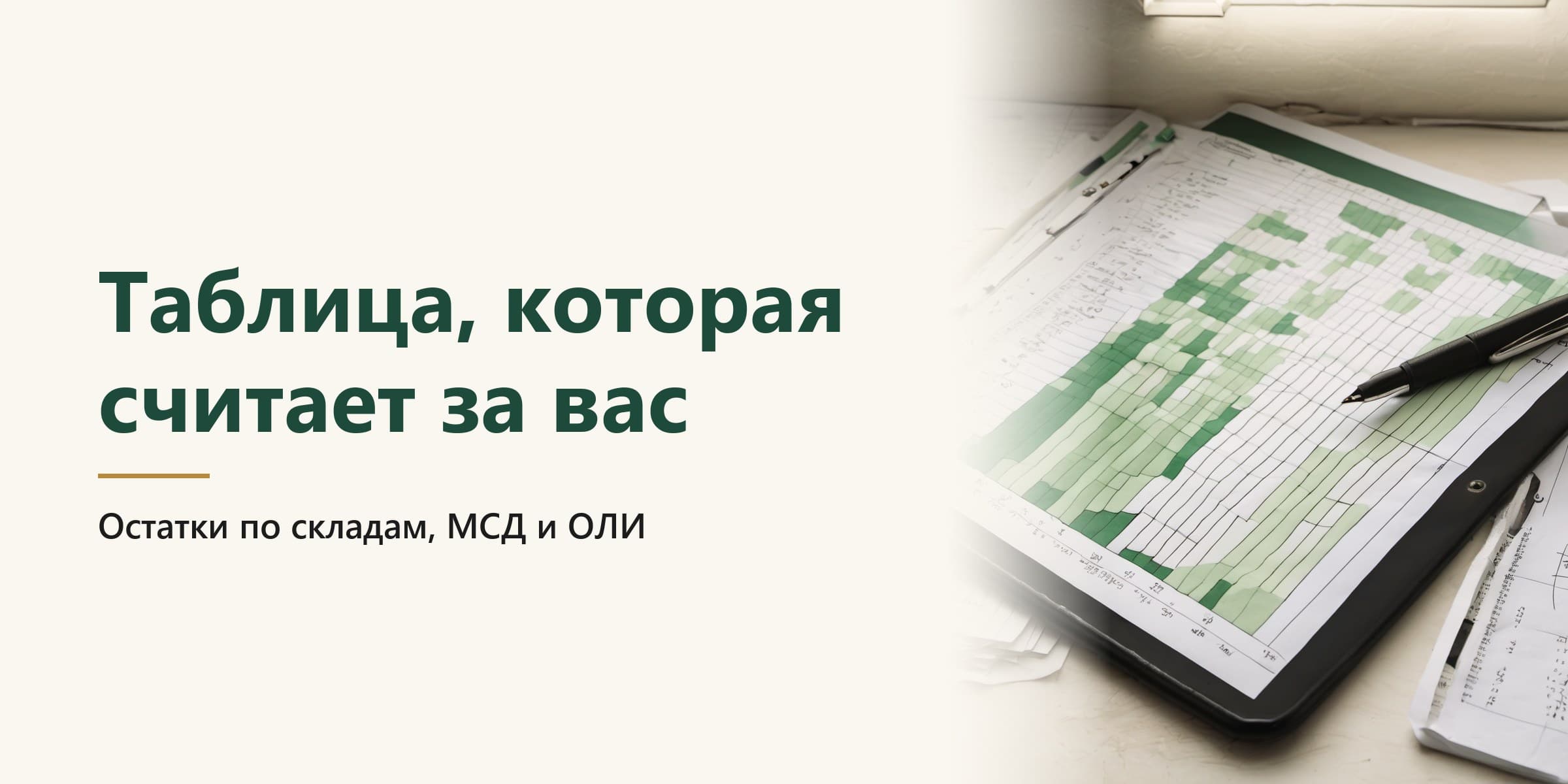 Сводная таблица учёта древесины: остатки по складам, МСД и ОЛИ